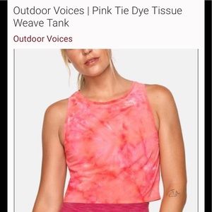 Outdoor Voices Pink Tie Dye Tissue Weave Tank - M